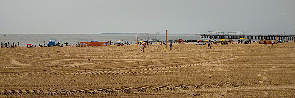 Elaine Appel ~ Father and Son Playing Volleyball